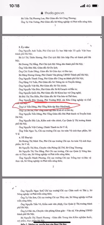 Ha Noi: Nguoi chet van co ten trong Ban chi dao Cong tac An toan thuc pham