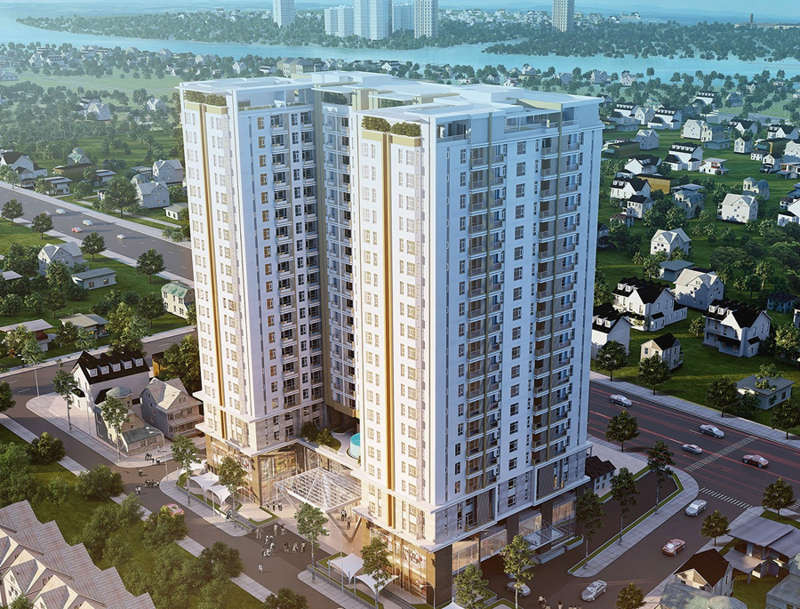 Dự án lớn thứ 2 trong tình trạng dở dang của QCG mang tên De Capella tại quận 2 với giá trị đã đầu tư 439 tỷ đồng. Đây là dự án chung cư trên đường Lương Đình Của (quận 2). Ảnh: Batdongsan.com.