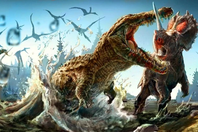 3. Deinosuchus: Là một loài cá sấu cổ đại sống cách đây khoảng 75 triệu năm ở Bắc Mỹ. Deinosuchus có kích thước lớn, chiều dài ước tính từ 10 mét trở lên.