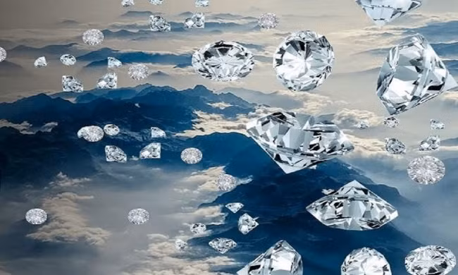 Sự xé rách và chia tách của lục địa gây ra sự thoát ra của magma, kéo theo cả kim cương, tạo ra hiện tượng mưa kim cương.