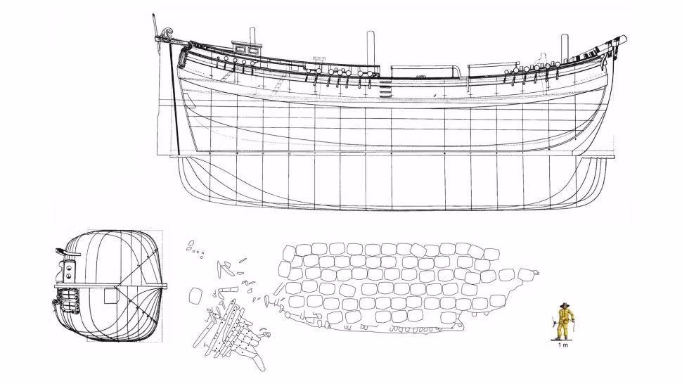 Được phát hiện bởi nhóm khoa học gia từ trường Đại học Kiel, tàu này được cho là thuộc thời kỳ Hanseatic, một nhóm các hiệp hội thương mại Bắc Âu thống trị vùng Baltic từ thế kỷ XIII đến XVII.