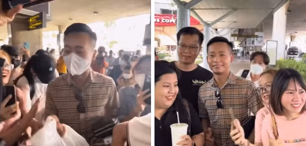 Mot nhan vat noi tieng tren mang xuat hien o san bay, fan vay kin-Hinh-3