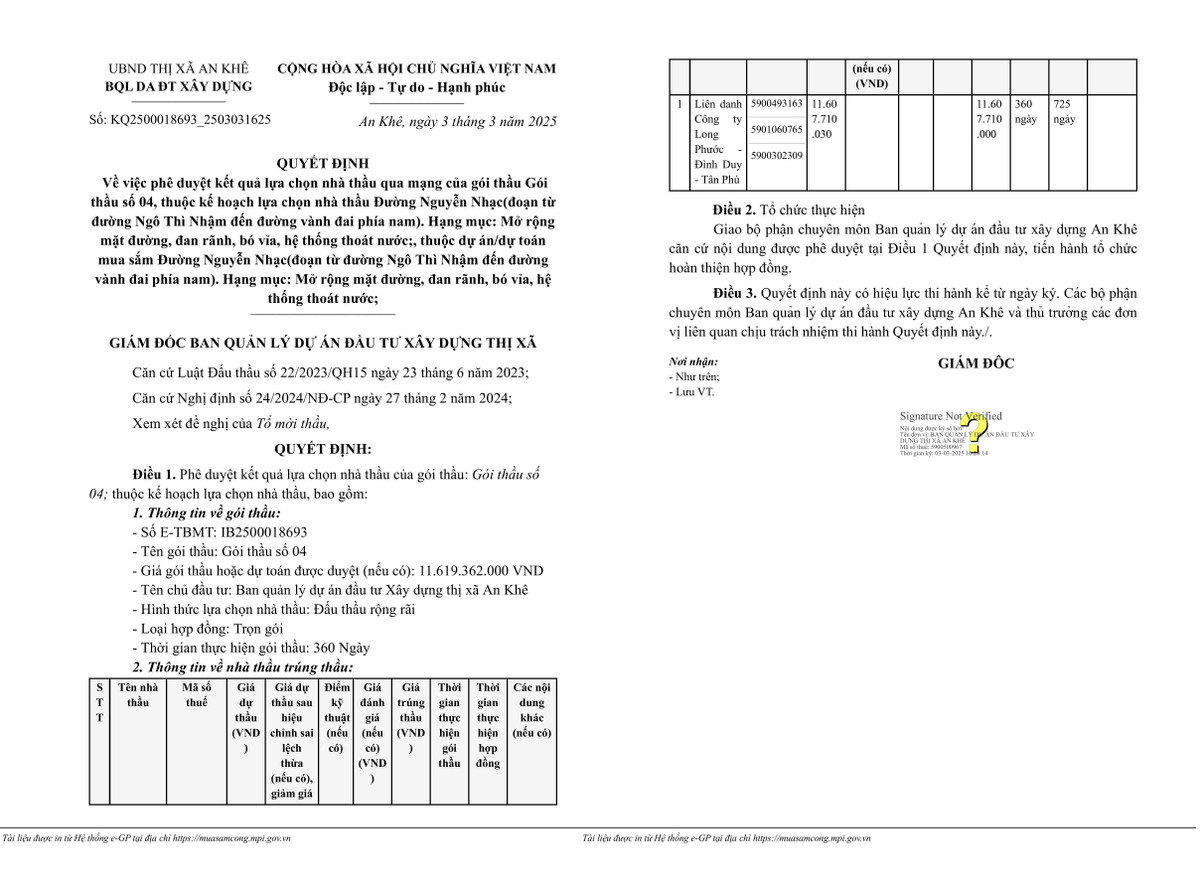 Gia Lai: Liên danh 3 thành viên trúng gói thầu làm đường hơn 11,6 tỷ Gia Lai: Lien danh 3 thanh vien trung goi thau lam duong hon 11,6 ty