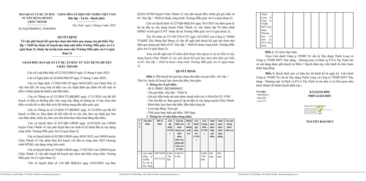 Tay Ninh: Truong Mau giao An Co da tim duoc nha thau thi cong