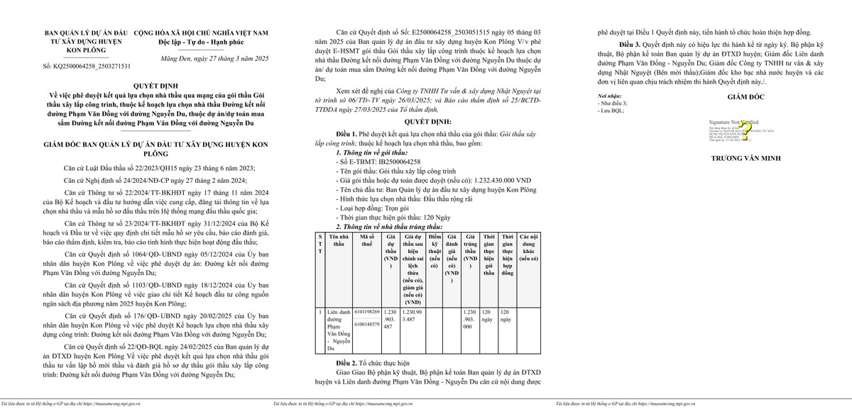 Kon Tum: Lien danh 2 thanh vien trung goi thau lam duong tai Kon Plong