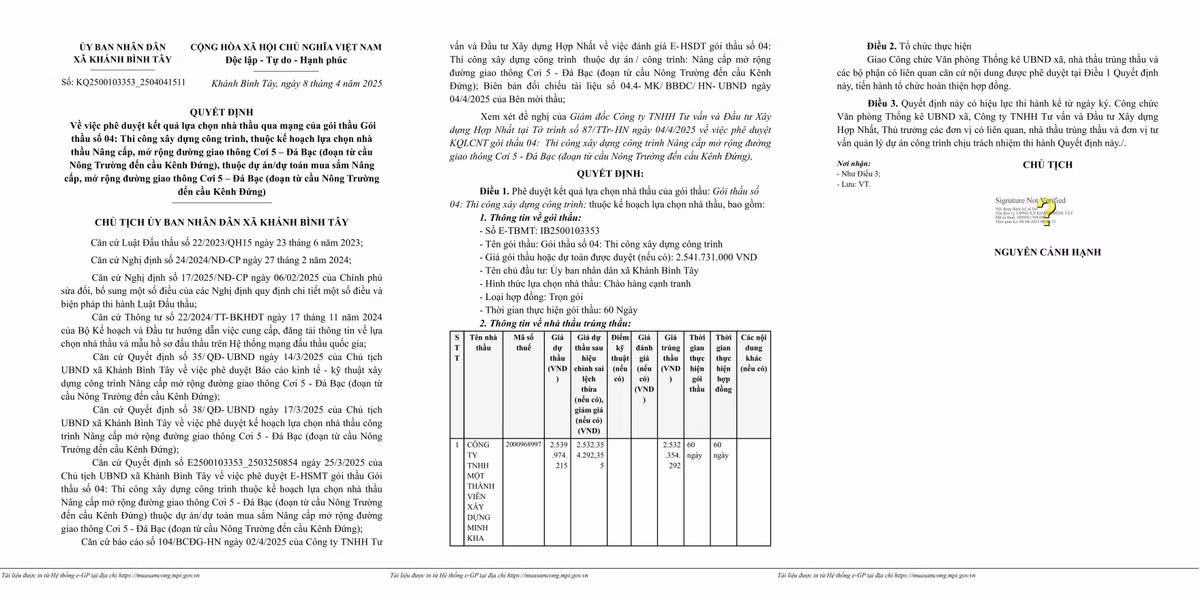 Nang luc nha thau trung goi mo rong duong giao thong Coi 5 – Da Bac