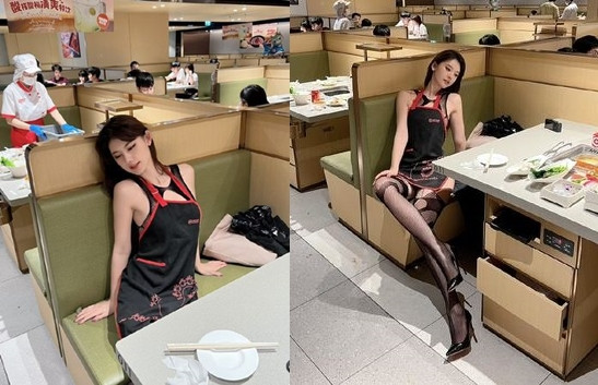 Dien mot “luoi danh ca” di an lau, hot girl gay chu y