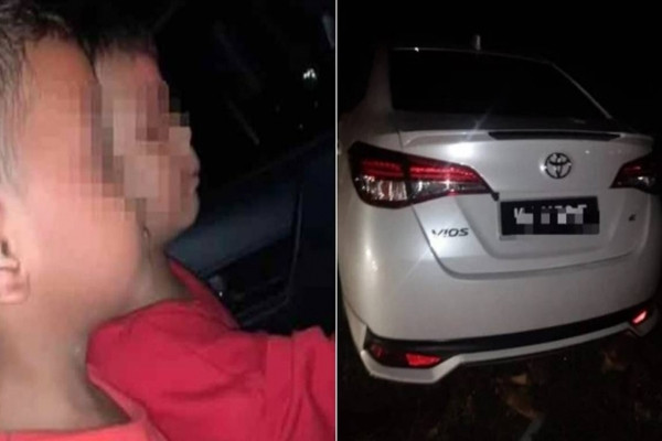 Trom o to, be 6 tuoi lai xe dua em di mua do choi