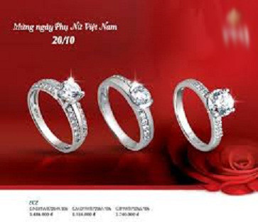 Thương hiệu trang sức nổi tiếng PNJ, Vàng kim cương... giảm giá đến 20% giá trị các sản phẩm. Ảnh: PNJ.