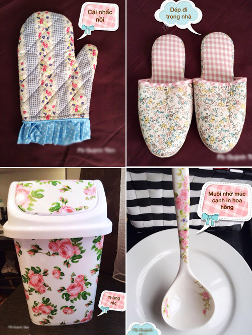 Quỳnh Tâm yêu thích phong cách nội thất vintage với những bông hoa nhí nhẹ nhàng. 