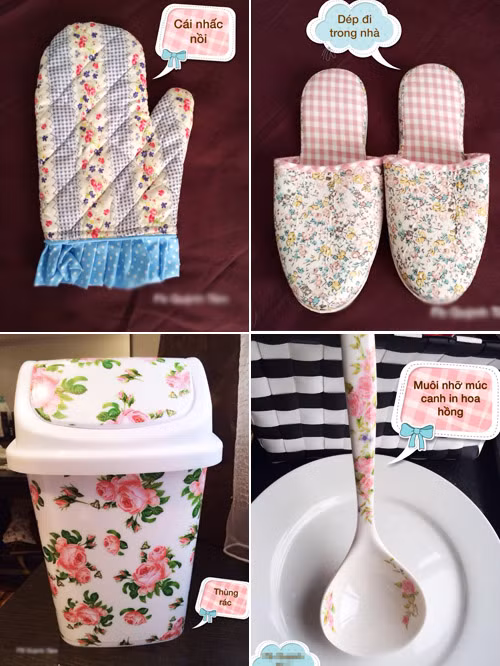 Quỳnh Tâm yêu thích phong cách nội thất vintage với những bông hoa nhí nhẹ nhàng. 