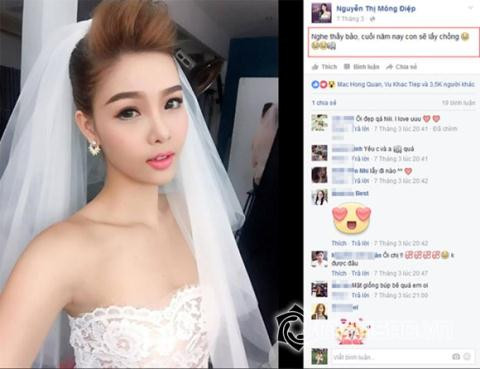 "Nghe thầy bảo, cuối năm nay con sẽ lấy chồng" - Kỳ Hân viết.