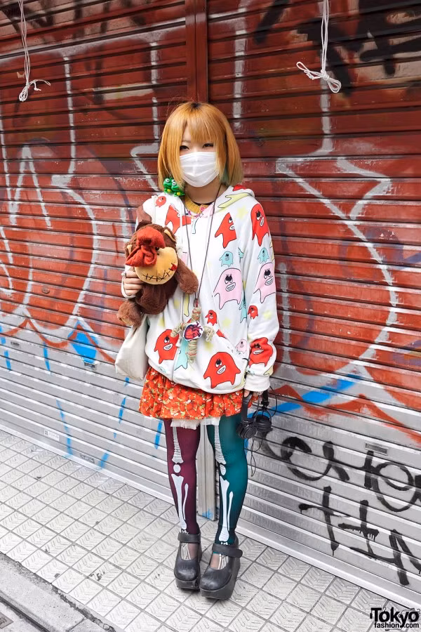 Được biết phong cách “kute giấu mặt” được lấy cảm hứng từ nhiều nhân vật trong manga, anime Nhật Bản. Các nhân vật hư cấu mang phong cách Decora hay Fairy Girl… trong truyện thường đeo trên mặt những chiếc khẩu trang độc đáo vừa “ngầu” vừa dễ để lại ấn tượng sâu đậm.