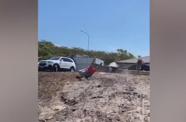 Cảnh tượng được các thành viên trong gia đình Robinson ghi lại từ xa. Theo họ, con Kangaroo lảng vảng trong khoảng sân trước nhà vài lần và đào hố. Khi vụ tấn công xảy ra, Robinson đang cố gắng bảo vệ các con trước con vật hung dữ.