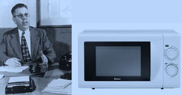 Sau đó, ông đã nghĩ ra cách quây nơi đó lại để giữ trường điện từ mật độ cao, và quan sát thấy rằng nó ngay lập tức làm nóng bất kỳ thực phẩm nào bên trong.