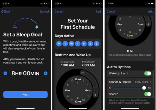 iOS 14 đã tăng cường thêm các chỉ số giấc ngủ và đưa chế độ Bedtime Mode vào ứng dụng Health. Mở ứng dụng Health trên thiết bị. Vào Browse và chọn Sleep. Nếu bạn chưa từng dùng tính năng Sleep Utility, chọn Get Started sau đó cuộn xuống cuối trang và chọn Next Thiết lập mục tiêu giấc ngủ bằng phím Plus (cộng) hoặc Minus (trừ), cài đặt số giờ bạn muốn ngủ.
