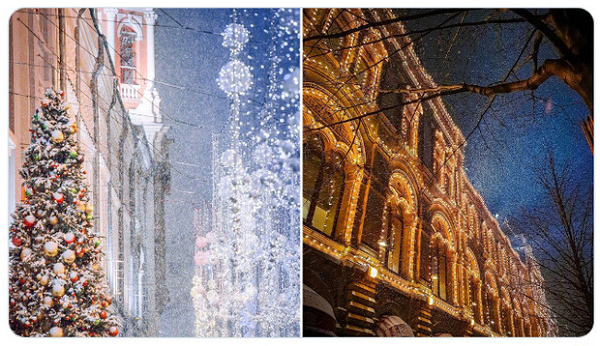 Không khí giáng sinh phủ đầy tuyết trắng ở thủ đô Moscow.