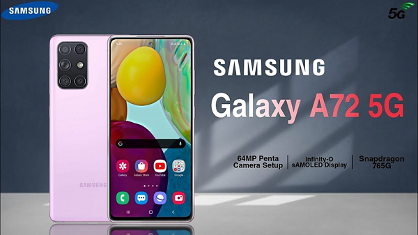Galaxy A72 thuộc phân khúc cận cao cấp với màn hình 6,7 inch, cụm camera sau bốn hoặc năm ống kính.