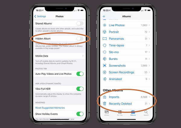 Ngay cả khi bạn ẩn hình ảnh, Album hidden (album ẩn) vẫn xuất hiện mặc định trong ứng dụng Photos (ảnh). Giờ đây, bạn có thể ẩn nó vĩnh viễn bằng cách vào Settings (cài đặt) - Photos (ảnh) và vô hiệu hóa tùy chọn Hidden Album (album ẩn).