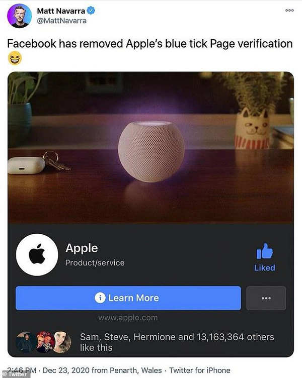 Facebook vẽ ra bức tranh về "âm mưu" của Apple: Một công ty toàn quyền kiểm soát nền tảng, thực hiện thay đổi nhằm bóp nghẹt doanh nghiệp nhỏ, buộc họ đi theo mô hình tính phí để công ty thu hoa hồng. Facebook truyền tải thông điệp đó trong quảng cáo báo giấy, blog, bài viết Instagram và các website khác.