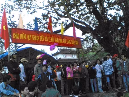 Người dân làng không được tùy tiện đốn, chặt cây trong rừng. Mọi người đều có nghĩa vụ phải bảo vệ và truy tố những ai vi phạm đến khu rừng. Đồng thời, làng cũng lập ra đội tuần tra rừng, khi nghe tiếng chặt cây rừng hay có bóng dáng người lạ đi vào rừng là phải bắt giải về “quân cư” để xử phạt. Tùy theo mức độ nặng – nhẹ, ai vi phạm sẽ bị phạt từ 01 ang đến 10 ang lúa. Ảnh: Lễ lệ hằng năm của làng Nghi Sơn.