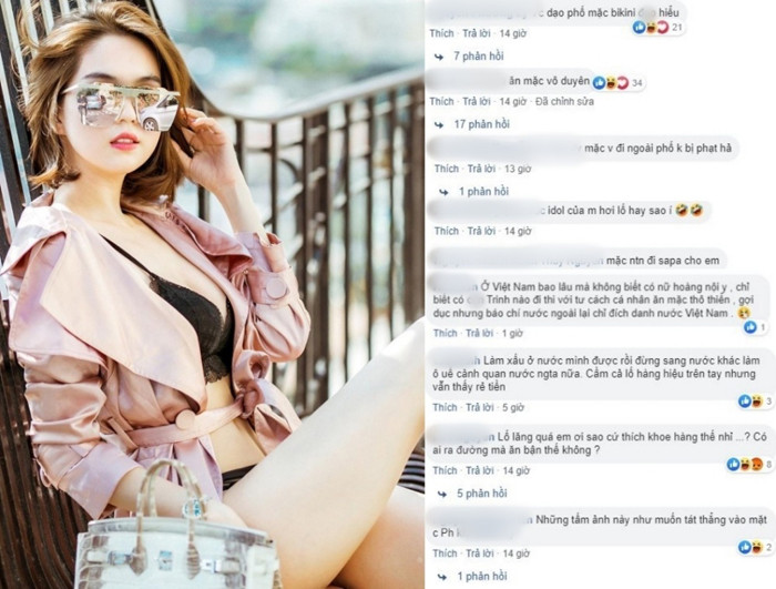 Hình ảnh táo bạo của “nữ hoàng nội y” vấp phải cơn mưa chỉ trích. Dù thời thượng đến đâu thì trang phục của chân dài không hề phù hợp với hoàn cảnh xuất hiện.