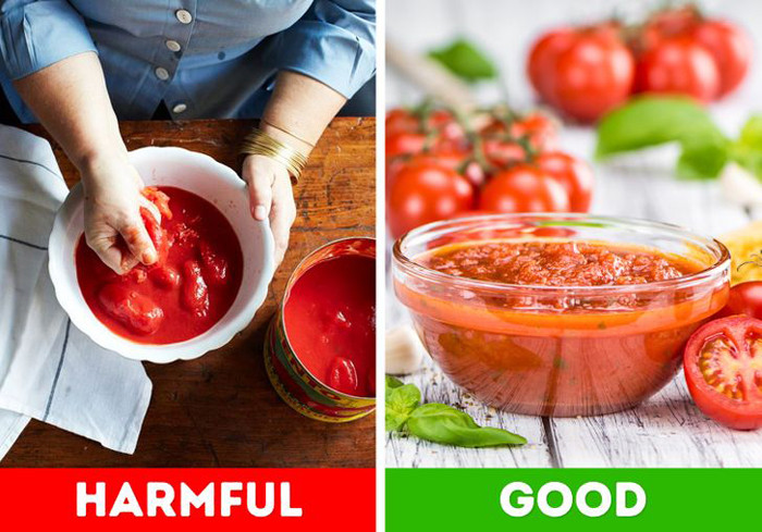Cà chua hay thực phẩm đóng hộp. Quá trình nghiên cứu, các nhà khoa học nhận thấy chất độc hại Bisphenol – A (BPA) có nhiều trong các thực phẩm đóng hộp. Tiêu thụ quá nhiều, BPA ảnh hưởng tiêu cực đến quá trình phát triển, hệ sinh sản, não bộ, thậm chí gây ung thư.
