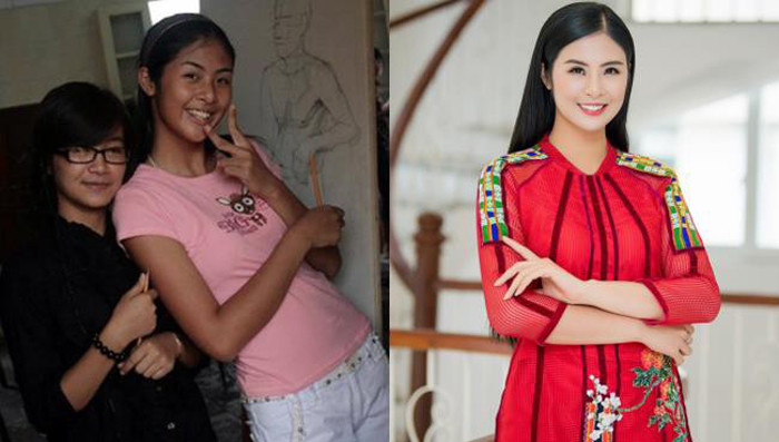 Hoa hậu Ngọc Hân gây bất ngờ khi chia sẻ hình ảnh trước kia với làn da ngăm, đôi mắt nhỏ, đường cong cơ thể chưa hoàn thiện. Có thể nói, Ngọc Hân có màn dậy thì thành công. Hiện tại, người đẹp gốc Hà Thành có nhiều thay đổi về nhan sắc. Dung mạo nàng hậu sinh năm 1989 ngày càng đằm thắm, ngọt ngào hơn rất nhiều.