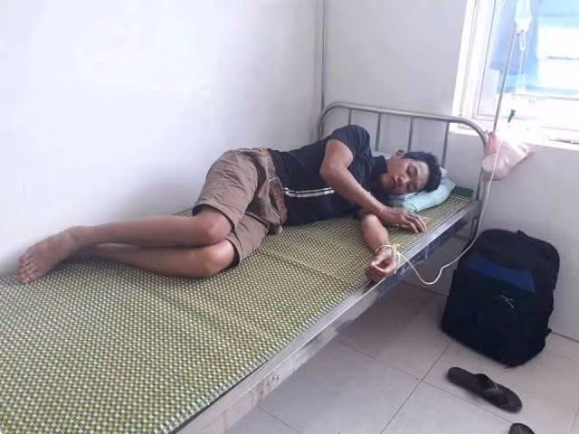 Một nạn nhân tại bệnh viện.