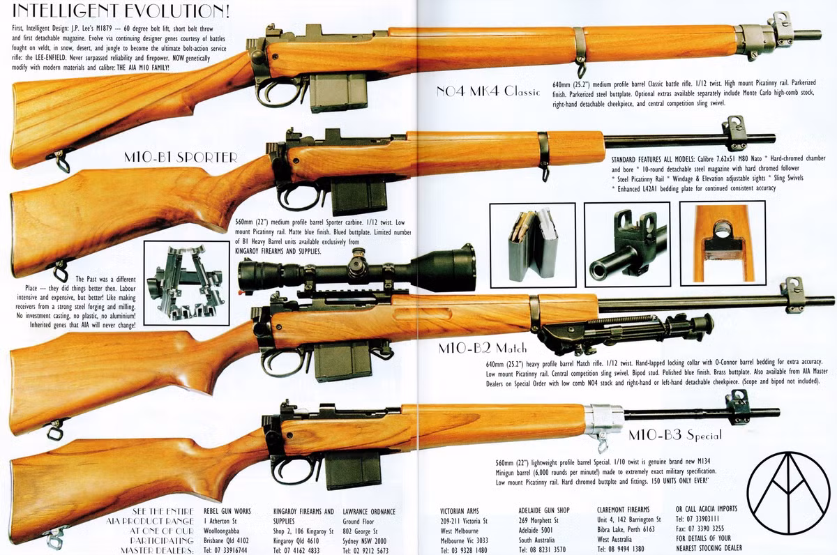 Về thiết kế, M10 Mk.IV mang những nét đặc trưng cơ bản của dòng súng trường Lee – Enfield với phần thân được làm bằng gỗ, đầu nòng của súng được thiết kế dài tương tự như trên Lee – Enfield No. 4 Mk I, tuy nhiên súng lại sử dụng kiểu hộp tiếp đạn rời như trên một số mẫu súng trường hiện nay thay vì cố định như trên Lee – Enfield . Nguồn ảnh: thefirearmblog.