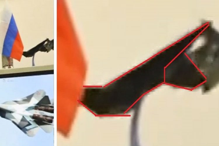 Dựa vào hình mẫu được tiết lộ thì loại chiến đấu cơ này sử dụng cánh đuôi lớn để tăng sức nâng cho máy bay khi bay siêu âm ở độ cao lớn cũng như đây có thể là một máy bay không người lái. Nguồn ảnh: tvzvezda.