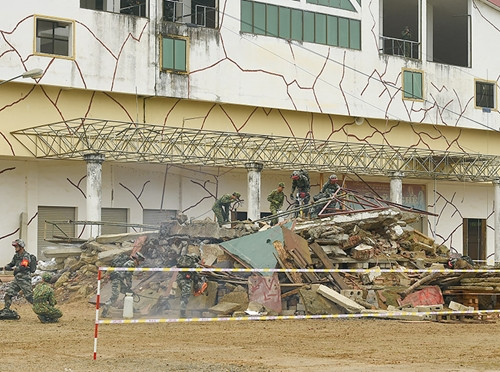 Hiện trường giả định của cuộc diễn tập.