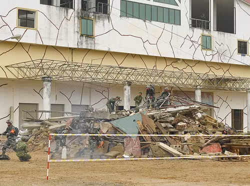 Hiện trường giả định của cuộc diễn tập.