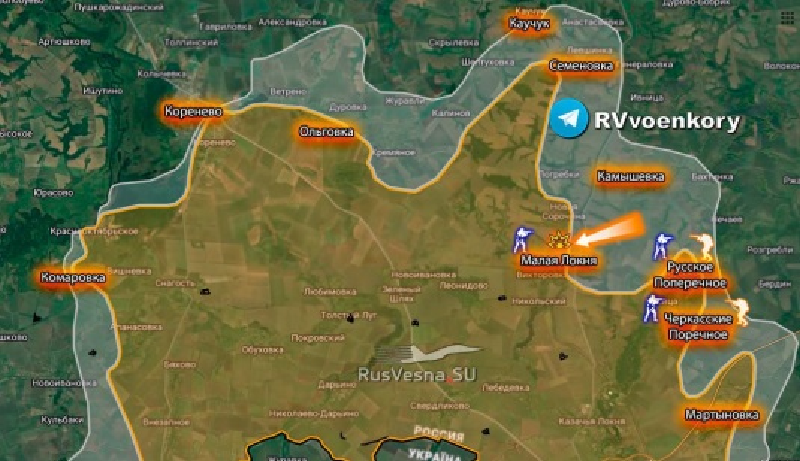 Thêm vào đó, quân Ukraine đã xây dựng hệ thống phòng thủ tại Malaya Loknya từ lâu, nên tuyến phòng thủ ở đây rất vững chắc, khiến việc tấn công trực tiếp vào ngôi làng này trở nên vô cùng khó khăn đối với quân Nga. Nga đã nhiều lần thất bại trong việc chiếm ngôi làng này. Ảnh: Telegram.