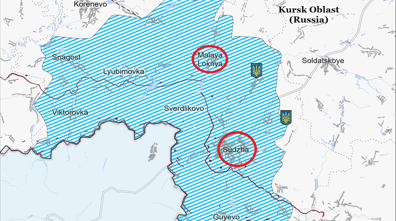 Đây là tuyến hậu cần quan trọng nhất của Russian Porechny và 5 làng khác, trong khi con đường khác đã bị Quân đội Nga cắt đứt từ lâu. Điều quan trọng nhất là, bước tiến này mở ra cơ hội cho Quân đội Nga cắt đứt con đường nối Malaya Loknaya với Sudzha từ phía đông. Nếu cắt đứt được con đường này, toàn bộ Quân đội Ukraine ở phía bắc sẽ sụp đổ. Ảnh: ISW.