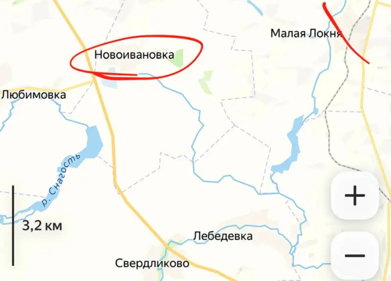 Ngoài ra, Quân đội Nga còn đang tiến từ Novoivanovka ở phía tây và hiện đang tranh giành quyền kiểm soát con đường dẫn đến Malaya Loknaya với Quân đội Ukraine ở Leonidovo. Ảnh: Topwar.