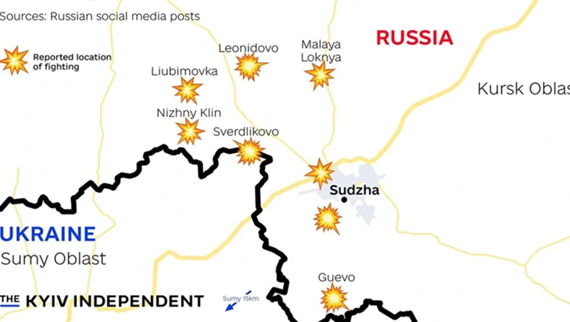 Sau khi Quân đội Nga chiếm được làng Novoivanovka, họ tiếp tục tiến về phía đông, hướng tới Leonidovo và Malaya Loknya. Sau các trận chiến ác liệt, Quân đội Nga đã đột nhập vào đồn điền phía đông Novoivanovka và đẩy lùi Quân đội Ukraine khỏi nhiều vị trí phòng thủ. Ảnh: Kyiv Independent.