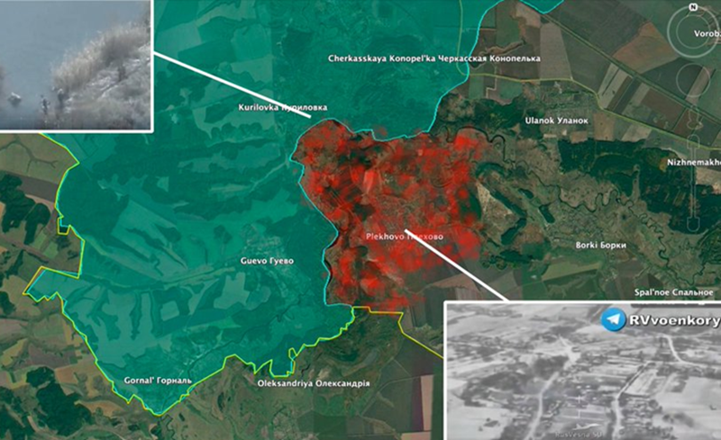 Trên hướng Plekhovo, theo quan sát viên Yuri Podolyaka vào ngày 12/12, Quân đội Nga chưa vượt qua sông Psel để tiến đánh làng Guevo mà thay vào đó tiếp tục tấn công về phía nam, tiến sâu vào vùng Sumy của Ukraine. Ảnh: X.