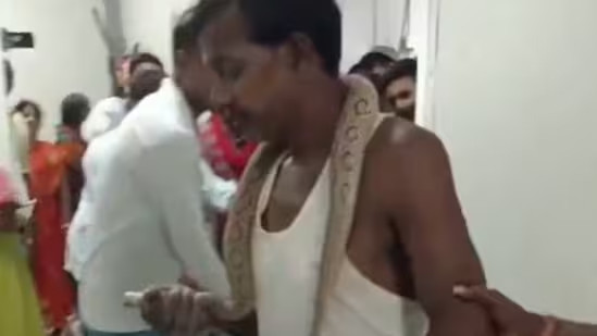 Sau khi được thuyết phục, ông Prakash Mandal đã chịu thả con rắn và được nhanh chóng đưa vào phòng cấp cứu để điều trị giải độc.