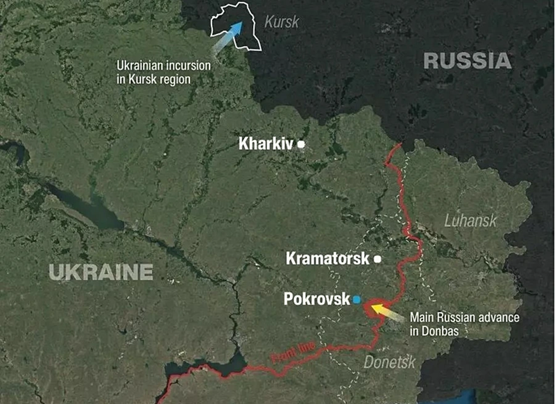 Theo tờ Le Parisien (Pháp), Quân đội Nga tiếp tục tiến công ở khu vực phía đông Ukraine, mỗi ngày đều chiếm giữ hoặc bao vây các khu dân cư mới. Hiện tại, họ đã tiến sát đến thành phố chiến lược Pokrovsk. Được biết, thành phố này nằm ở phía tây bắc Donetsk, có dân số hơn 60.000 người và là một điểm chiến lược quan trọng trên tuyến đường dẫn tới Dnipro, Kramatorsk và Sloviansk. Ảnh: ISW.