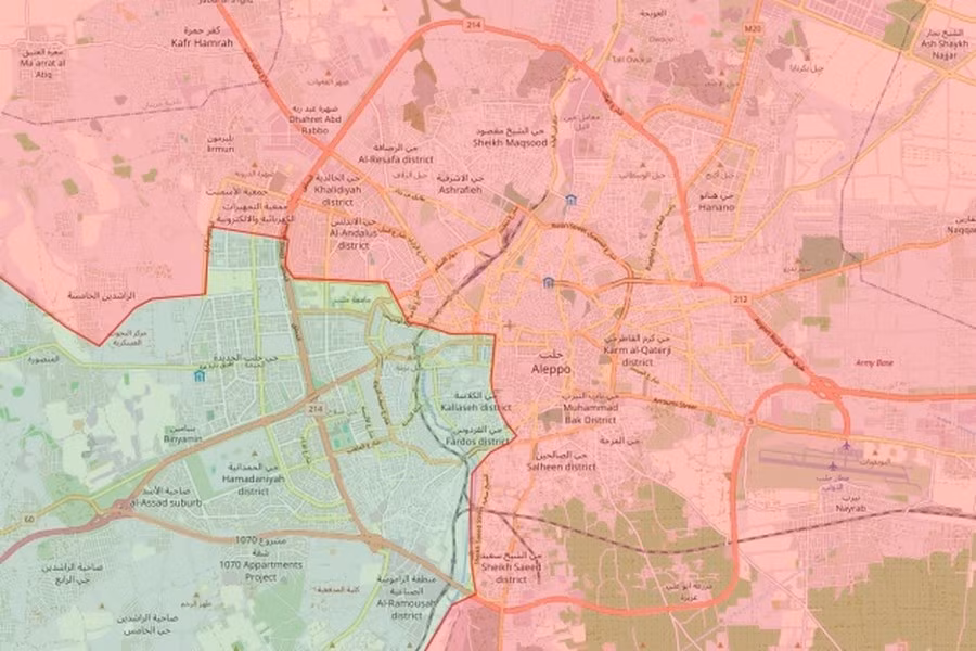 Trong diễn biến mới nhất, các tay súng của nhóm vũ trang Hayat Tahrir al-Sham đã tuyên bố chiếm giữ 30 - 40% lãnh thổ thành phố Aleppo, điều này được các chuyên gia từ tổ chức OSINT xác nhận.