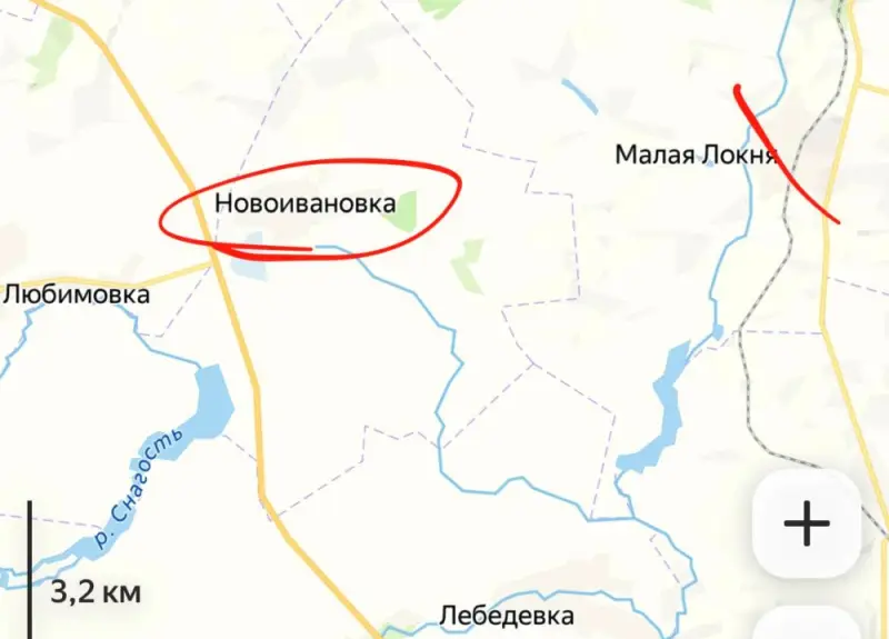 Ngoài ra, tại khu vực làng Novoivanovka đã xảy ra các trận giao tranh ác liệt. Ngôi làng này hiện trở thành một chướng ngại đối với lực lượng Nga trên đường tiến công về phía đông và nam, vì nó nằm gần giao lộ của các tuyến đường chính dẫn đến hai hướng này. Ảnh: Topwar.