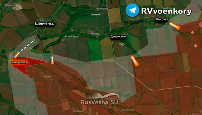Giá trị chiến lược của các làng Shevchenko và Novotroitske là có đường cao tốc T05-15 đi qua chúng. Đường cao tốc này được đánh giá là một trong những tuyến hậu cần quan trọng của Pokrovsk. Từ đây, tuyến đường T05-15 kéo dài về phía tây dẫn đến tỉnh Dnipropetrovsk và về phía nam kết nối với đường cao tốc H-15, tuyến hậu cần lớn nhất của Kurakhove. Ảnh: RVvoenkory.