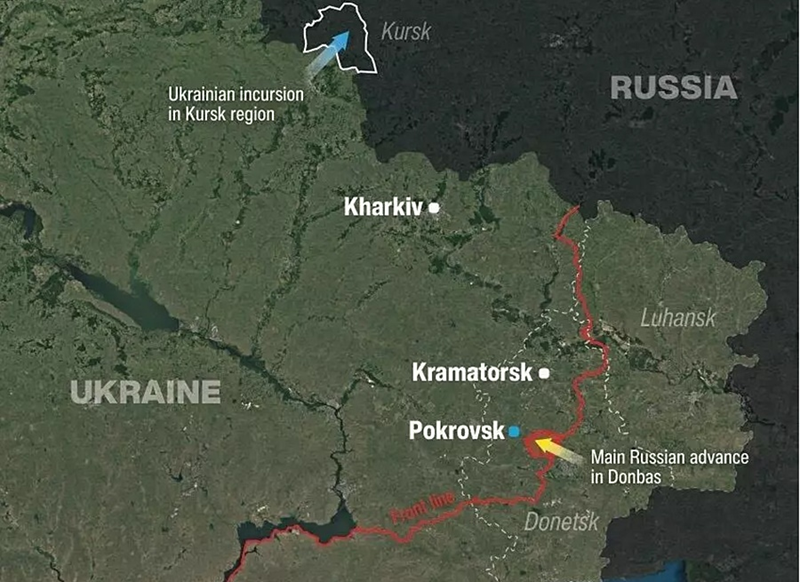 Theo trang 163, Pokrovsk là một nút giao thông đường bộ và đường sắt rất quan trọng của Quân đội Ukraine tại khu vực Donbas. Đây cũng là điểm then chốt trong việc cung cấp hậu cần và đạn dược cho tiền tuyến phía đông Ukraine. Ảnh: ISW.