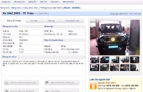 Xe thanh tra giao thong Nghe An bi rao ban tren mang?