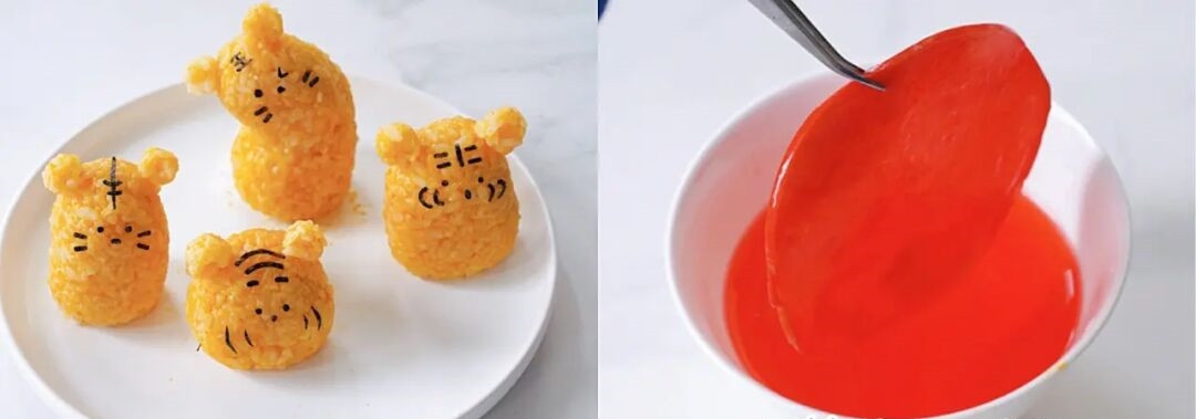 Tiếp tục ngâm giăm bông vào hỗn hợp nước củ dền hoặc củ cải đường trong 15 phút cho ra đúng màu.