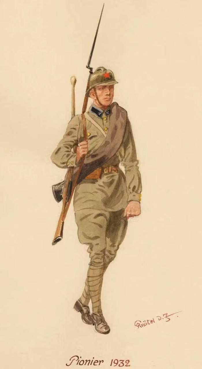 Chiến sĩ công binh tiền phương năm 1932. Ảnh: Englishrussia.com