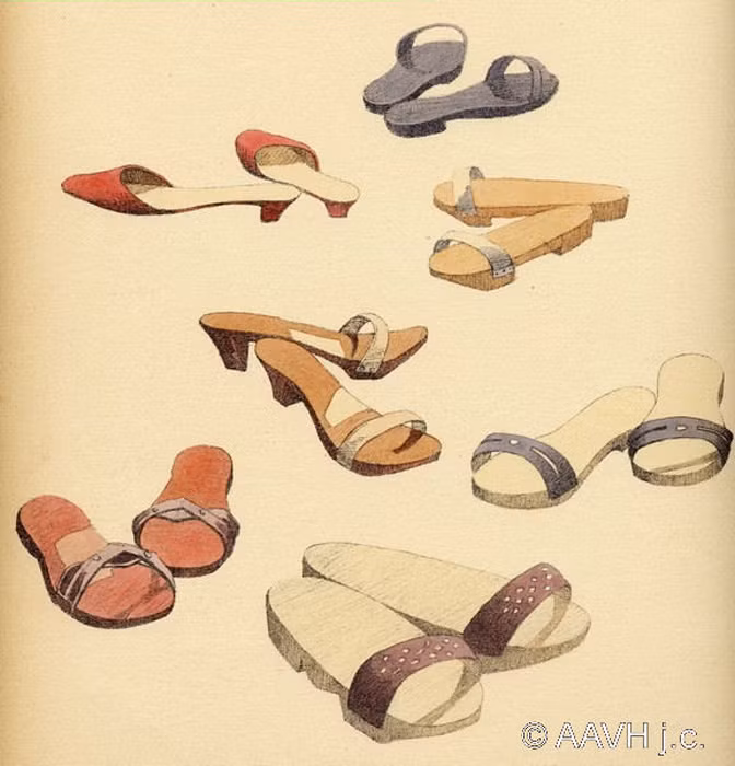 Các loại guốc mộc của phụ nữ. Ảnh: Aavh.org
