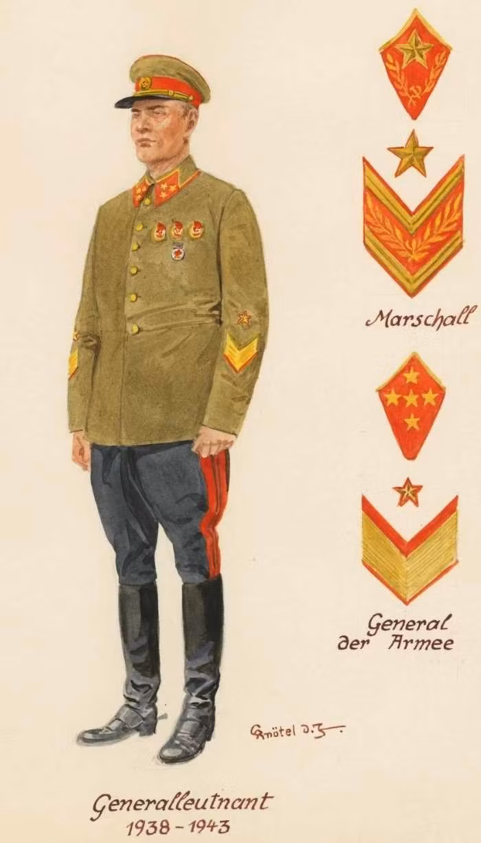 Trung tướng Liên Xô năm 1938 - 1943. Ảnh: Englishrussia.com