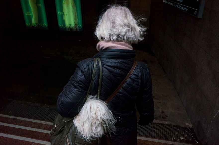 Đặt chó cưng vào chiếc túi xác, người phụ nữ không ngờ rằng nhìn từ phía sau, trông không khác gì cô đang mang theo một chiếc đầu khác của mình.